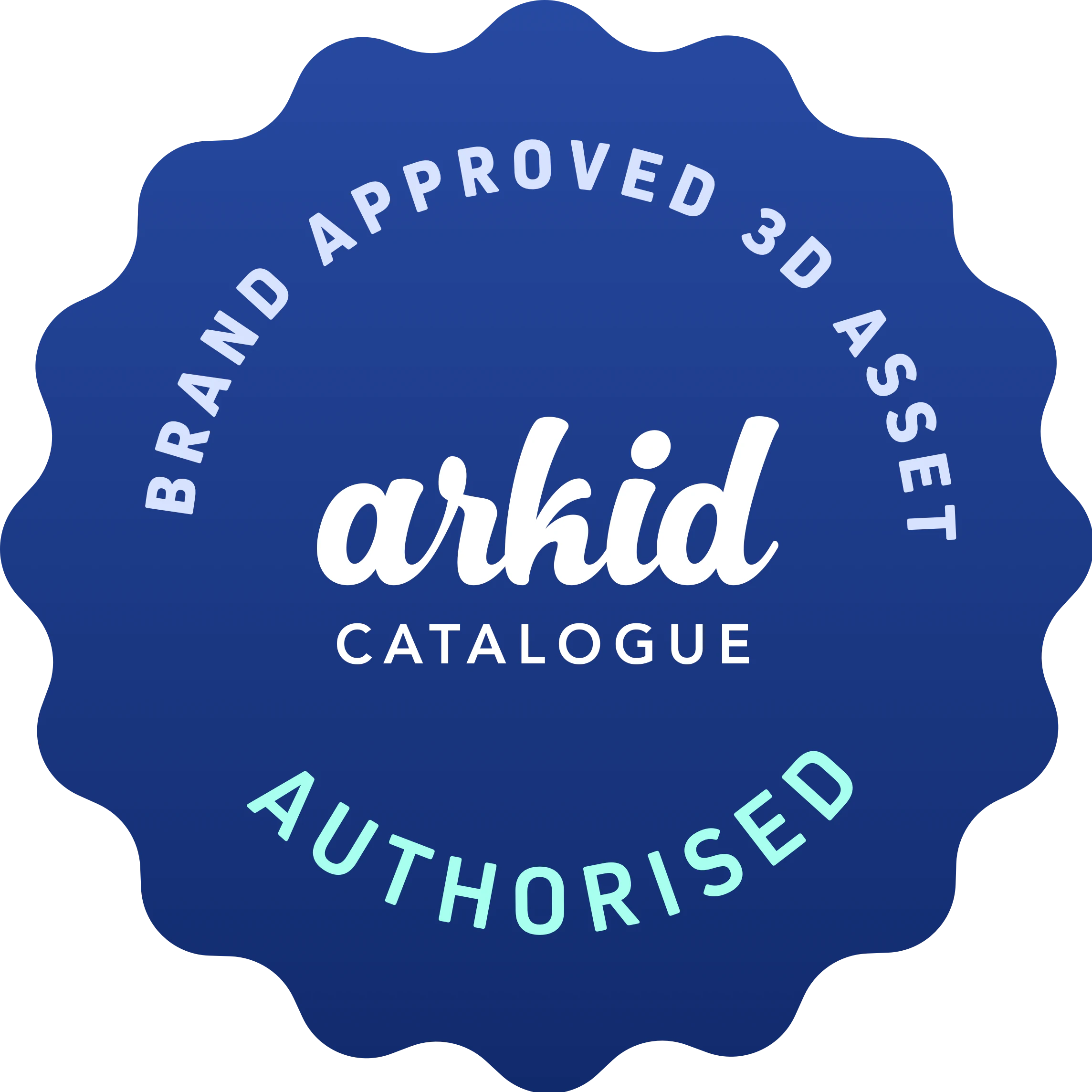 ARkid Catalogue seal: brand-approved 3D asset, authorised